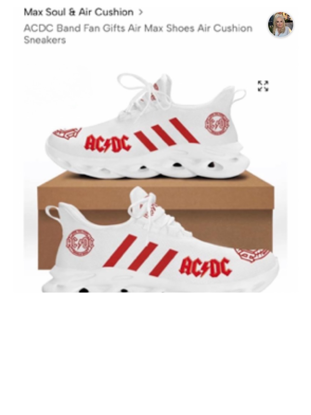 White Sneakers with Red Graphic Stripes and Band Logo